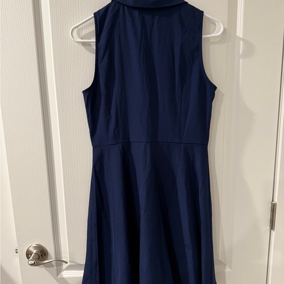 Navy Button-Down Sleeveless Dress - Picture 5 of 7